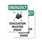 Signmission Evacuation Muster Point With Symbol, 7 in W x Rectangle, Vinyl Decal OS-2PACK-EM-D-710-V-10472 - alternate 1